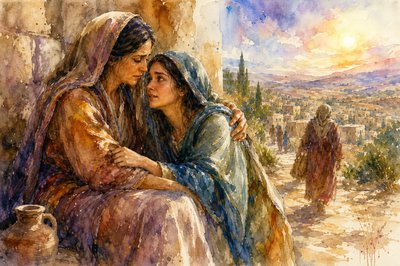 From the Book of Ruth:  "“would you wait for them till they were grown? Would you restrain yourselves from having husbands? No, my daughters; for it grieves me very much for your sakes that the hand of the LORD has gone out against me!” Then they lifted up their voices and wept again; and Orpah kissed her mother-in-law, but Ruth clung to her. And she said, “Look, your sister-in-law has gone back to her people and to her gods; return after your sister-in-law.” But Ruth said: “Entreat me not to leave you, Or to turn back from following after you; For wherever you go, I will go; And wherever you lodge, I will lodge; Your people shall be my people, And your God, my God. Where you die, I will die, And there will I be buried. The LORD do so to me, and more also, If anything but death parts you and me.”"
