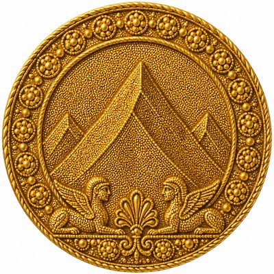an emblem of a mountain peak inside a circle, simple bold shapes on a plain background, no text or lettering