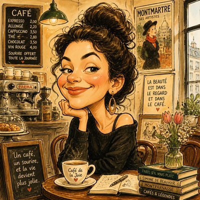 cozy cafe interior with warm lighting