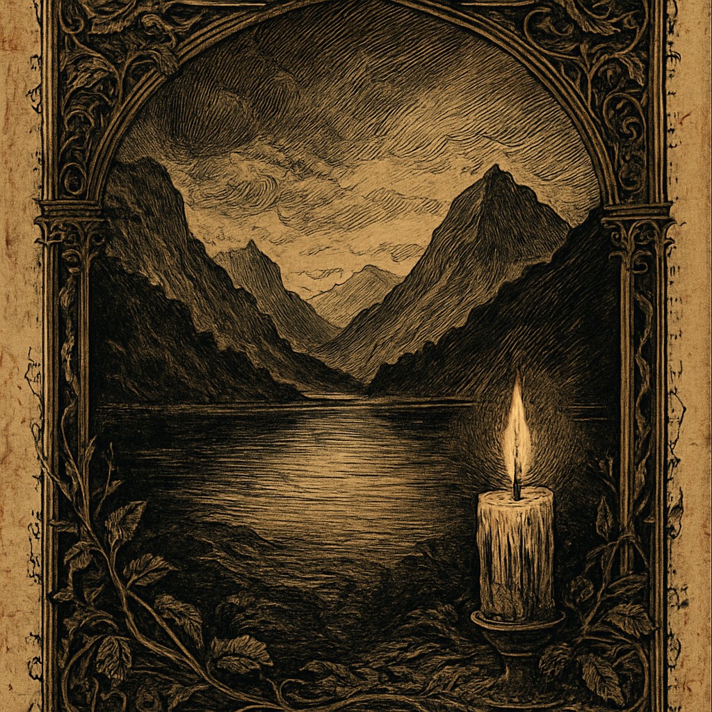 serene landscape with mountains and water