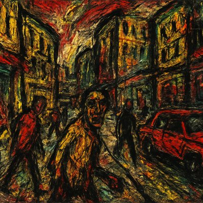 urban street with city activity