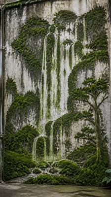 towering waterfall cascading down a cliff