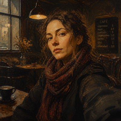 cozy cafe interior with warm lighting