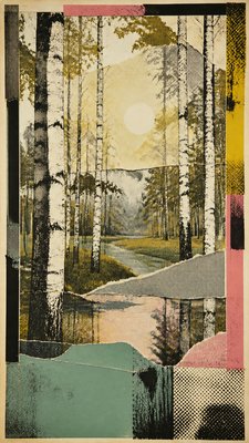 a serene birch forest in soft morning light, no people, no text