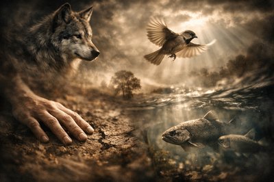 “But ask now the beasts, if they may speak to thee; and the birds of the air, if they may declare to thee. Tell the earth, if it may speak to thee: and the fishes of the sea shall explain to thee. Who then has not known in all these things, that the hand of the Lord has made them?” (Job 12:7-9, Brenton)
