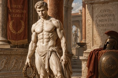 a statue of a man standing in front of a building