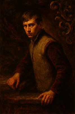 a painting of a man in a vest