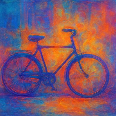 bicyle resting against a wall