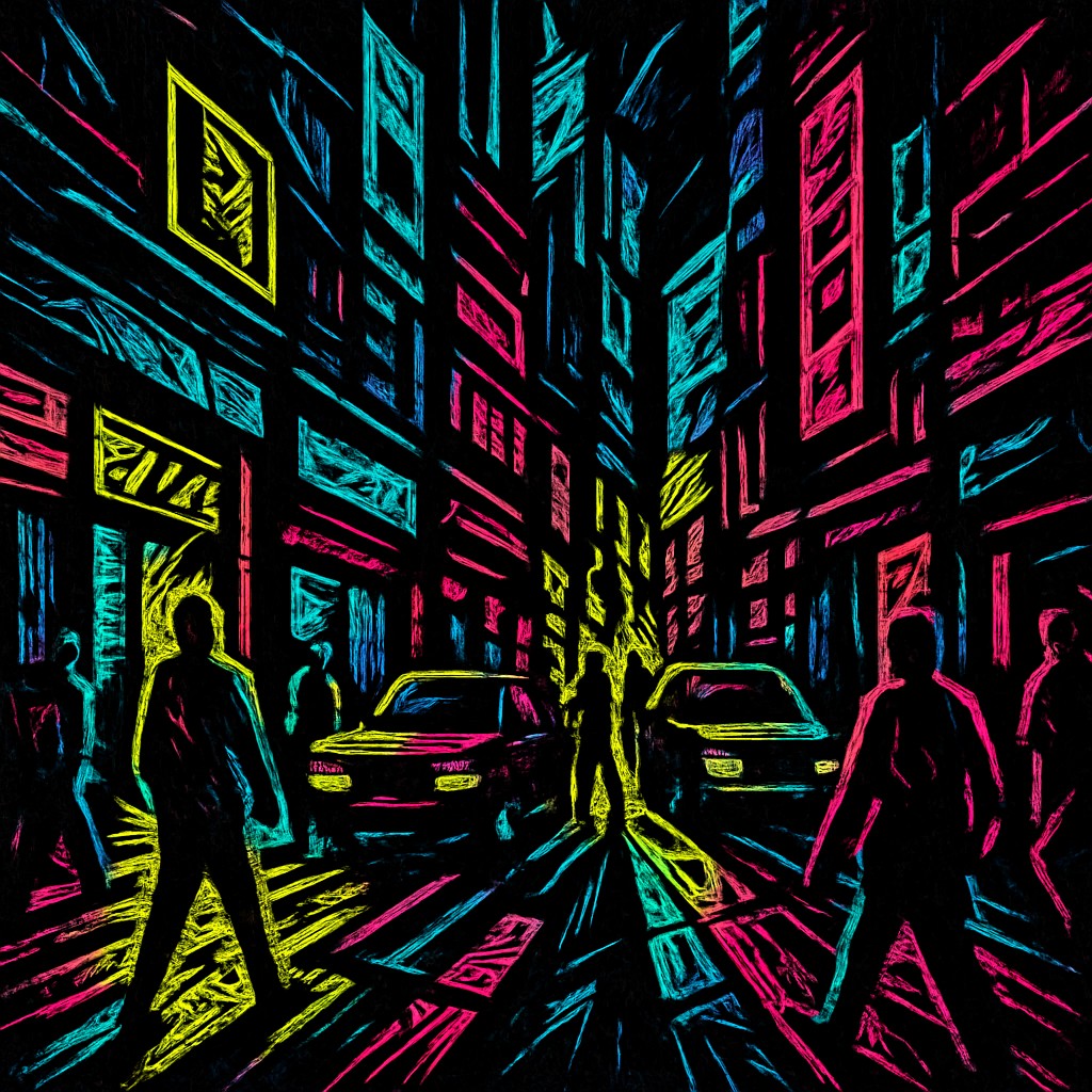 urban street with city activity