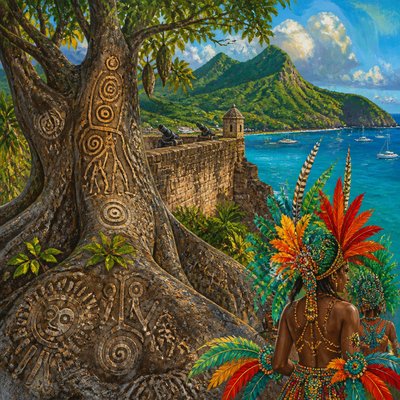 a tree in nature — Saint Vincent Art Style
