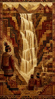 towering waterfall cascading down a cliff