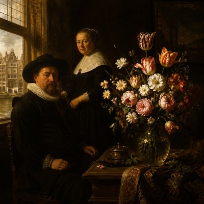 bouquet of flowers in a glass vase