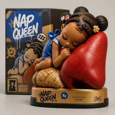 a small statue of a girl hugging a heart