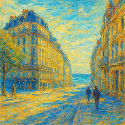 Seaside Impressionism Art Style Style Transfer Example