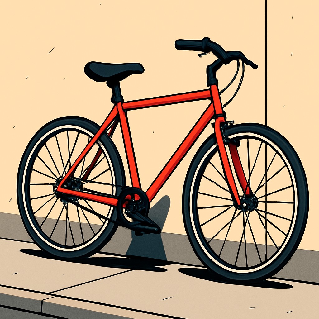 bicyle resting against a wall
