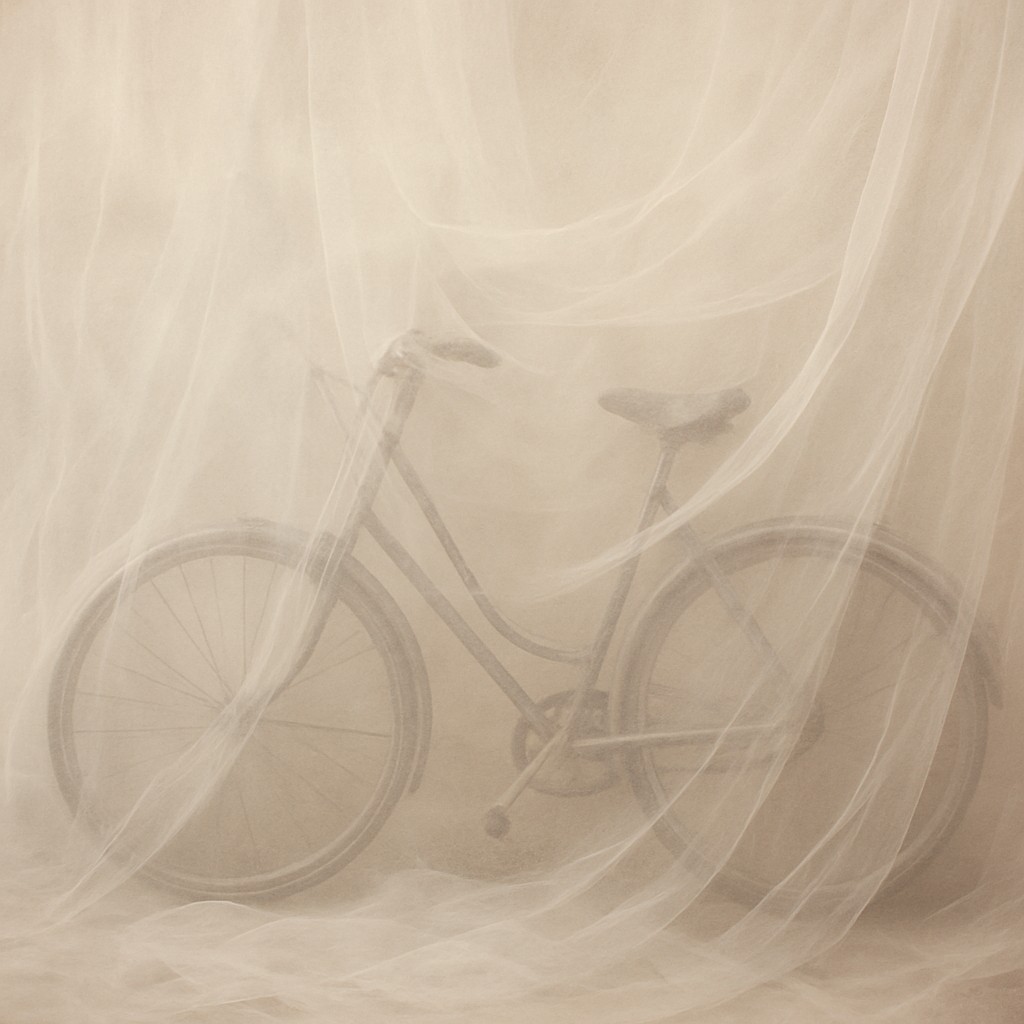 bicyle resting against a wall