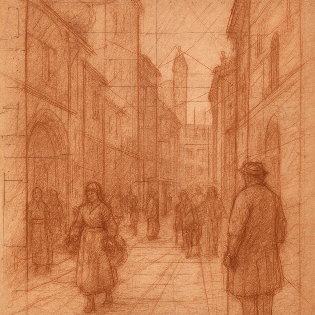 urban street with city activity