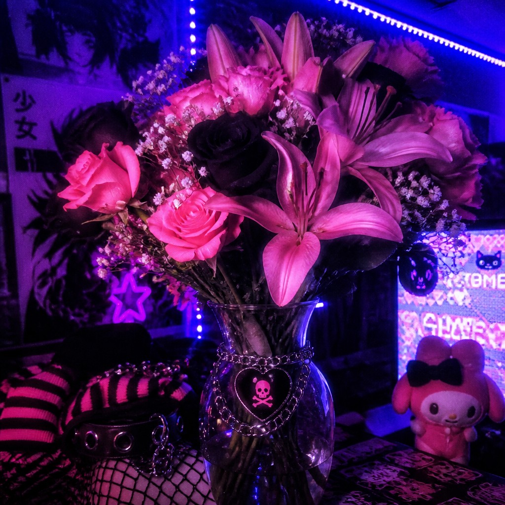 bouquet of flowers in a glass vase — E-Girl Aesthetic