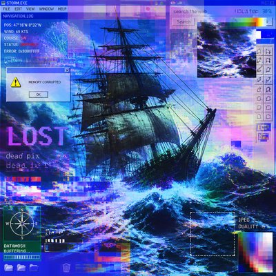 sailing ship on a stormy sea