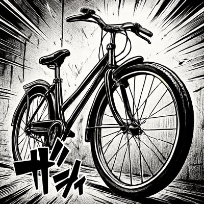 bicyle resting against a wall