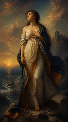 full-length portrait of an elegant figure