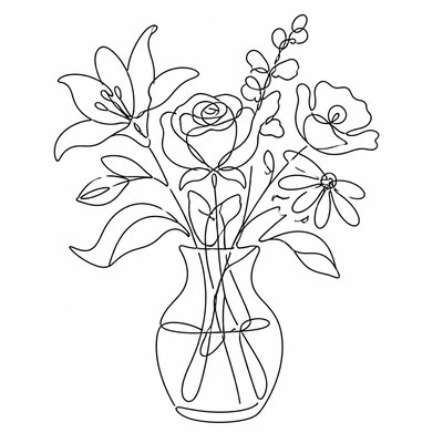bouquet of flowers in a glass vase