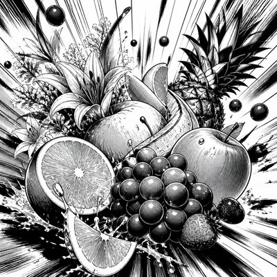 still life arrangement of fruits and flowers
