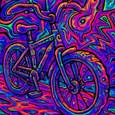 bicyle resting against a wall