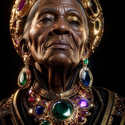 close-up portrait of an elderly person with expressive weathered features