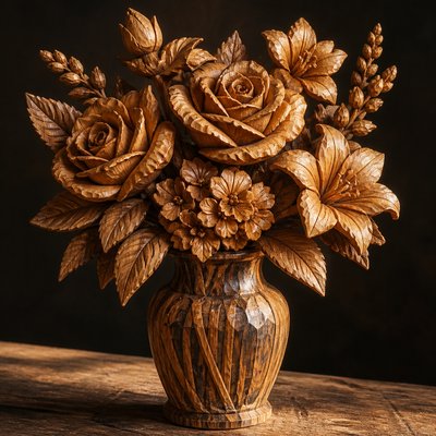 bouquet of flowers in a glass vase