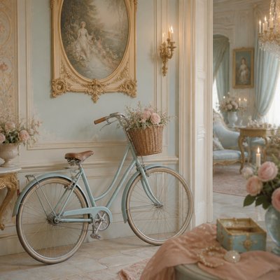 bicyle resting against a wall — Regencycore Aesthetic