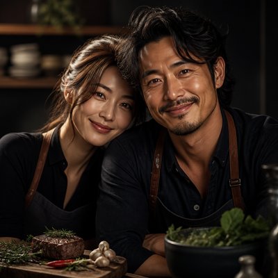 portrait of two people together