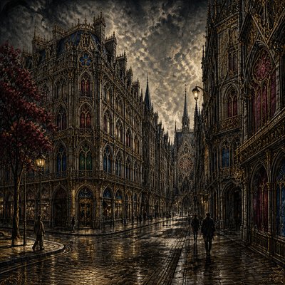 Gothic Architecture Art Style Transfer Example
