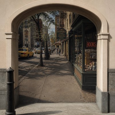urban street with city activity