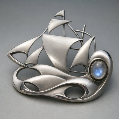 sailing ship on a stormy sea