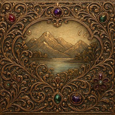 serene landscape with mountains and water