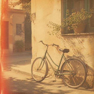 bicyle resting against a wall — Nostalgiacore Aesthetic
