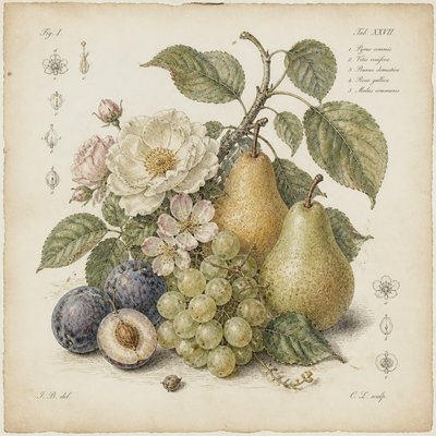 Traditional Botanical Still Life Art Style 3