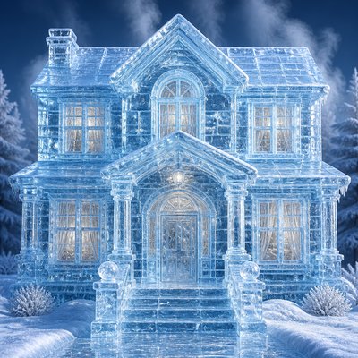 house with front view — Ice Sculpture Style