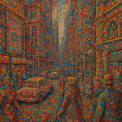 urban street with city activity