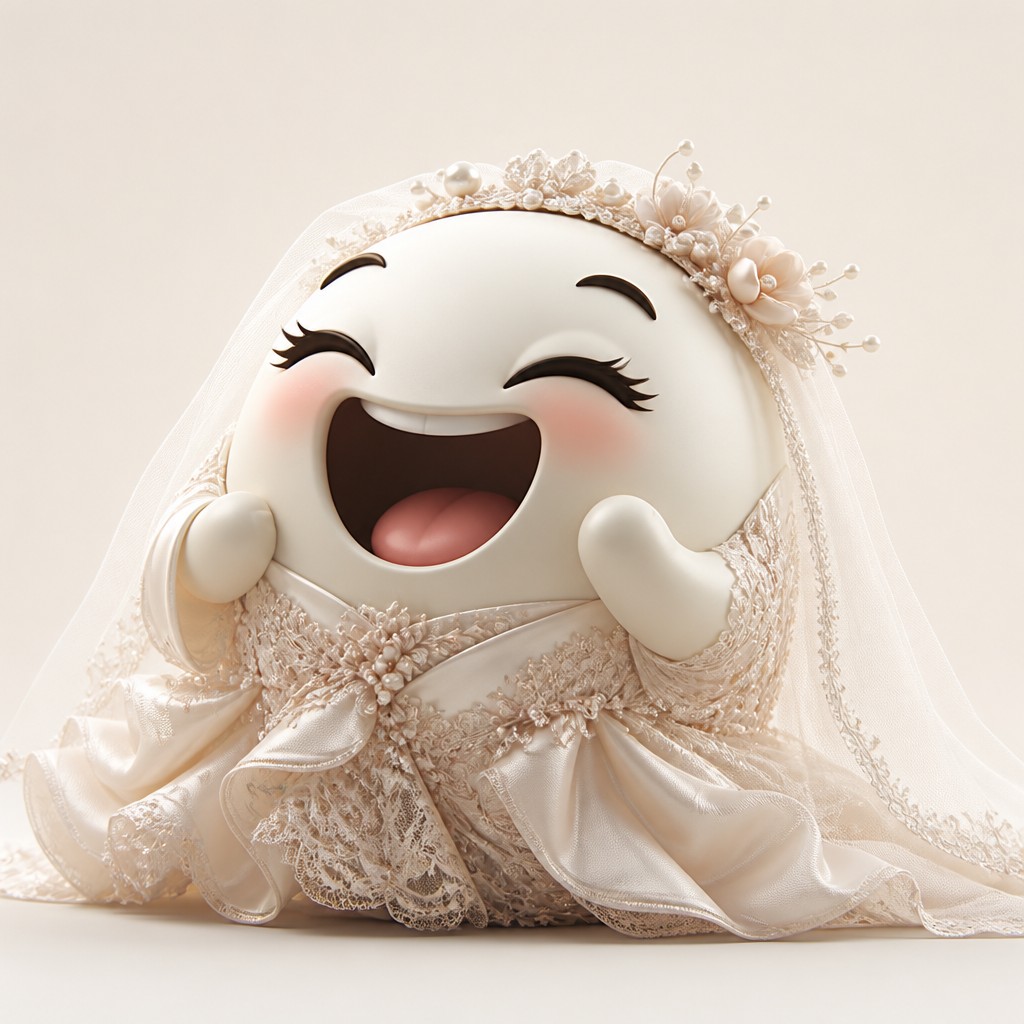 an exaggerated laughing face of an original round mascot character, bold and readable at small size, plain background, no text