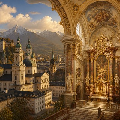 wide landscape with natural scenery — Salzburg Art Style