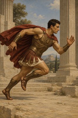a painting of a man dressed as a roman soldier