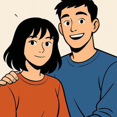 portrait of two people together