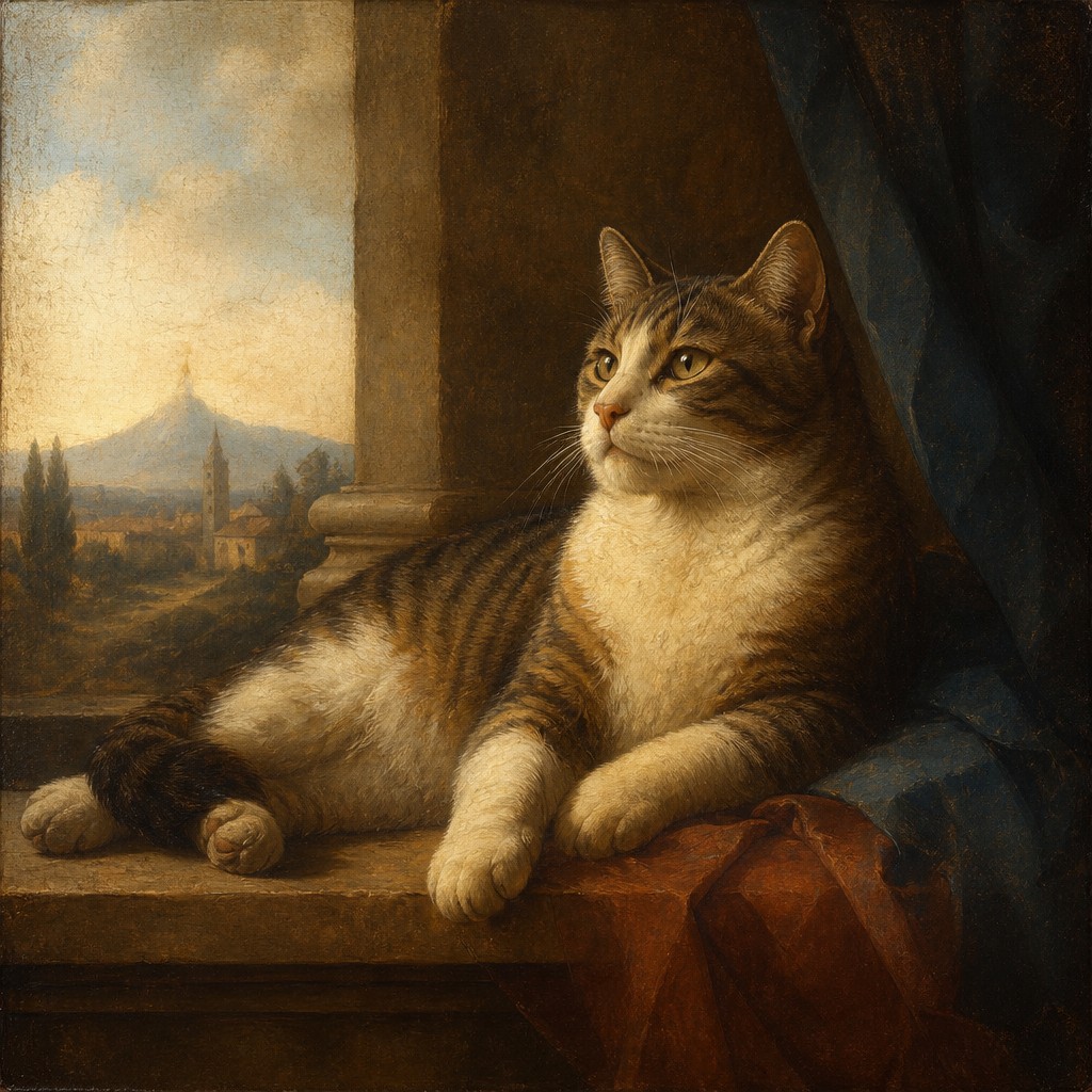 a cat lounging in a sunlit window
