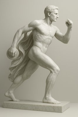 a statue of a man holding a basketball ball