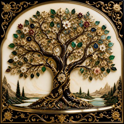 a tree in nature — Decorative Arts Style