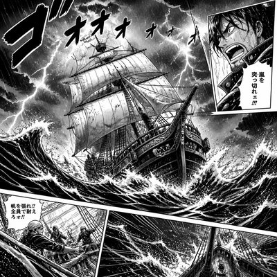 sailing ship on a stormy sea