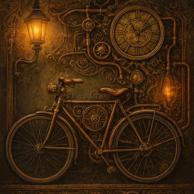bicyle resting against a wall