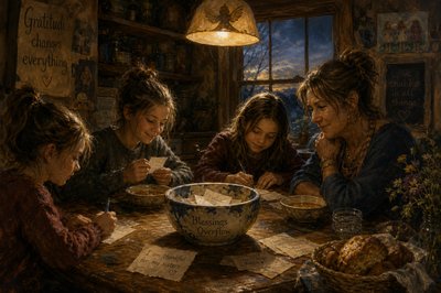 Sue’s primary tool was the “Blessing Bowl,” a chipped ceramic vessel that sat in the center of her kitchen table. Every time they ate dinner together, before the steam had even settled on the soup, the girls were required to jot down a note naming something or someone they were grateful for and drop it into the special bowl. It couldn’t be about a purchase – it had to be a true expression of thanks.